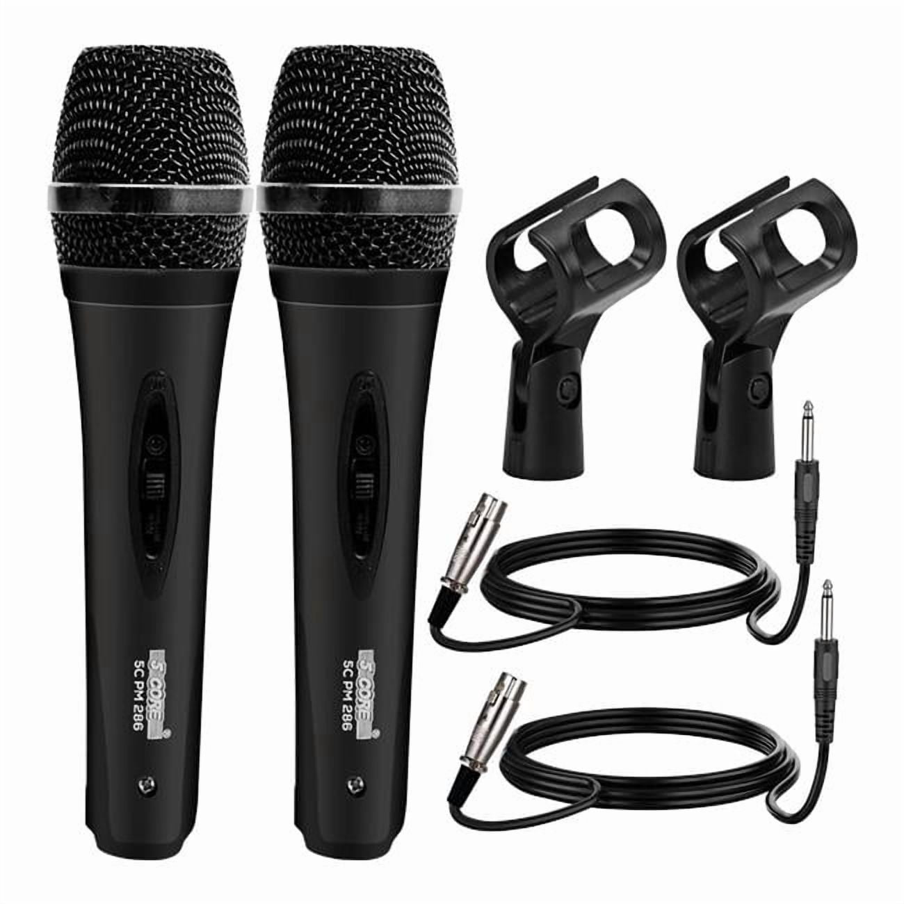 5 Core D01027R23J8 Microphone Dynamic Vocal Handheld Mic Cardioid Unidirectional Microfono with on Off Switch Plus XLR Audio Cable for PM-286 - Black