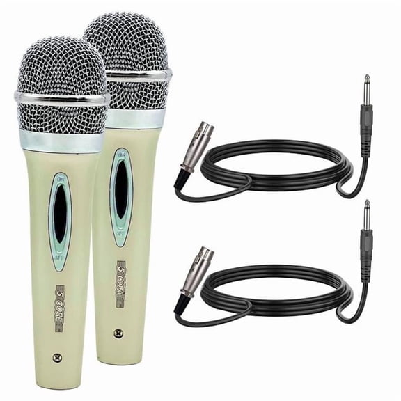 5 Core D01027R23JP Microphone Dynamic Vocal Handheld Mic Cardioid Unidirectional Microfono with on Off Switch Plus XLR Audio Cable for PM 286 - White