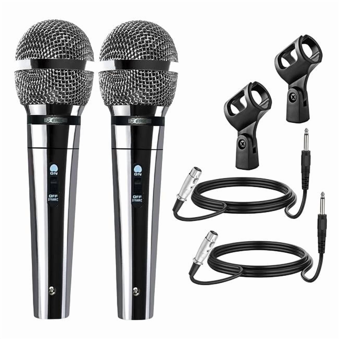 5 Core D01027R23LJ Microphone Dynamic Vocal Handheld Mic Cardioid Unidirectional Microfono with on Off Switch Plus XLR Audio Cable for PM 111 CH - Silver