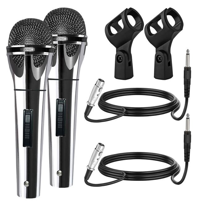 5 Core D01027R2X46 Microphone Dynamic Vocal Handheld Mic Cardioid Unidirectional Microfono with on Off Switch Plus XLR Audio Cable for PM 817 CH - White