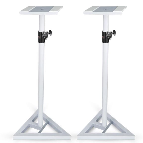 5 Core D01027RT7F6 White Speaker Stand Heavy Duty Adjustable Telescoping Height 59.5 in. Triangle Base 100 lbs Capacity - 2 Piece