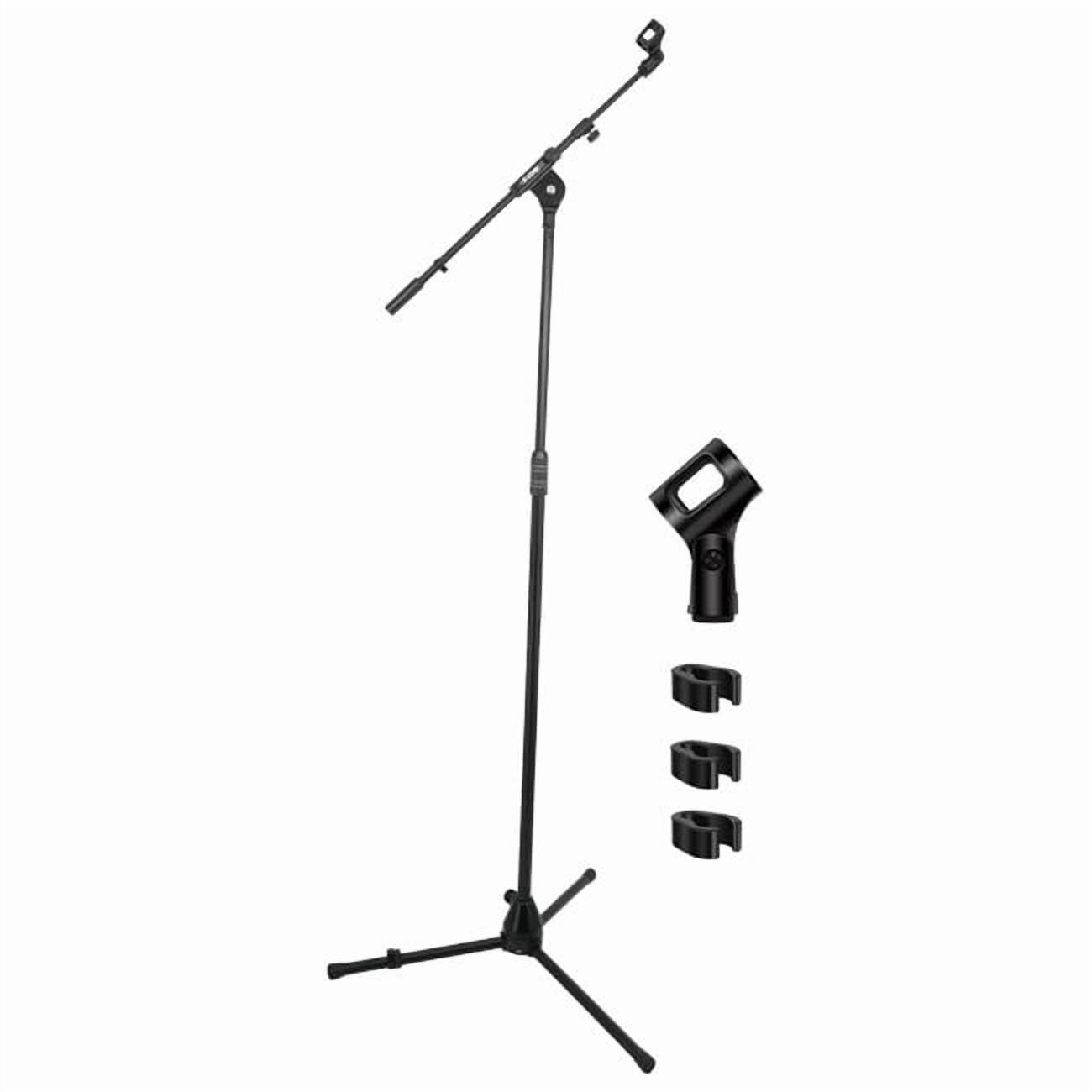 5 Core D01027XT7A8 Mic Stand Adjustable Microphone Stands Floor with 180 Deg Rotating Telescoping Metal Boom Arm - Black