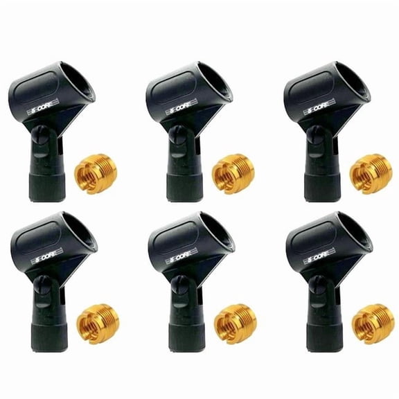 5 Core D0102H591E8 Adjustable Drum Microphone Clips Black Ring Mounting Snare Drum Clip Rim Mic Holder for Drummer Instrument Hoop Clamp Support Pencil - 6 Piece
