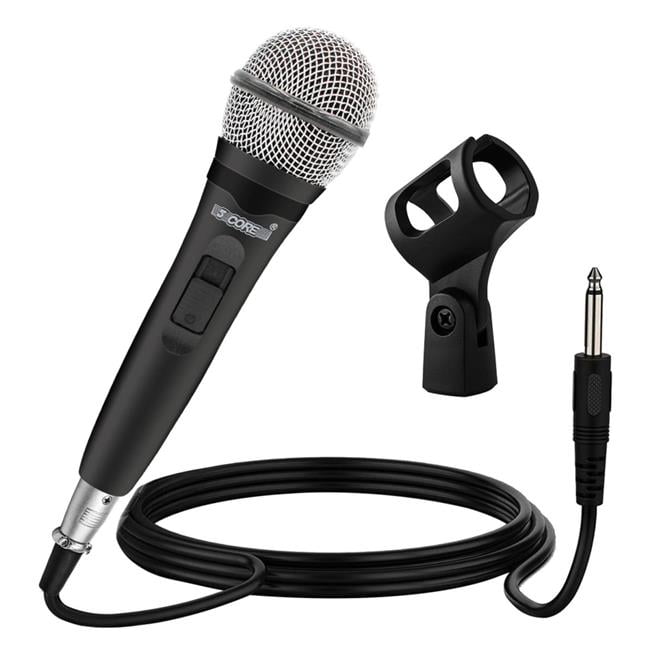 5 Core D0102H71JMT Microphone Dynamic Vocal Handheld Mic Cardioid Unidirectional Microfono with on Off Switch Plus XLR Audio Cable for PM 600 - Black