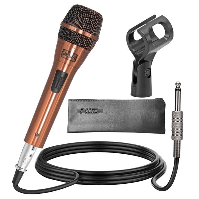 5 Core D0102H7XFWP XLR Microphone Dynamic Mic Karaoke Singing Studio Microfono Handheld Mics - Copper