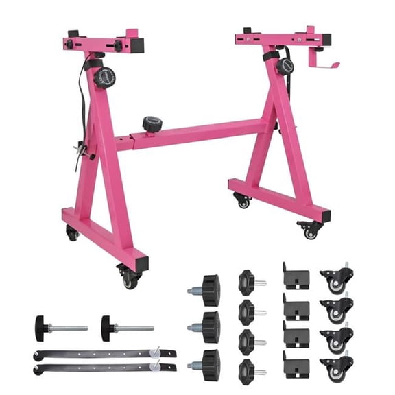 5 Core D0102HEGJD6 Keyboard Stand Riser Z Style Height Width Adjustable Portable Heavy Duty Music Stands Holder for Kids & Adults Fits 54 to 88 Key Electric Pianos with Wheels - Blush Pink