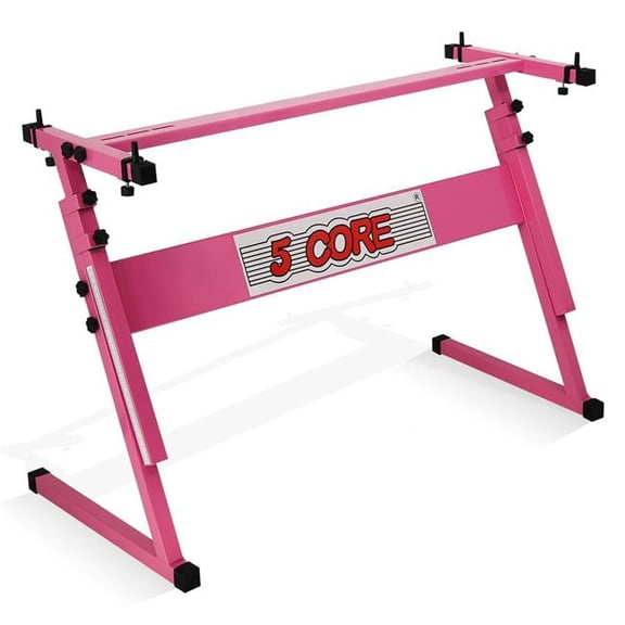 5 Core D0102HEVLVJ Keyboard Stand Z Style Adjustable Electric Piano Riser Foldable & Sturdy Lift Holder for 54 61 Keys Instruments, Blush Pink