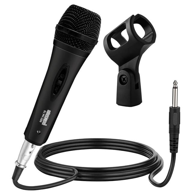 5 Core D0102HXER3T Microphone Dynamic Vocal Handheld Mic Cardioid Unidirectional Microfono with on Off Switch Plus XLR Audio Cable for PM-286 - Black