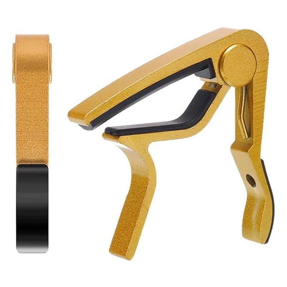 5 Core D0102XFP6KP Capo Acoustic Electric Guitar 6 String Quick & Easy Adjustment Classic Clip - Banjo Mandolin Or Ukulele Capotraste Para Guitarra - Gold