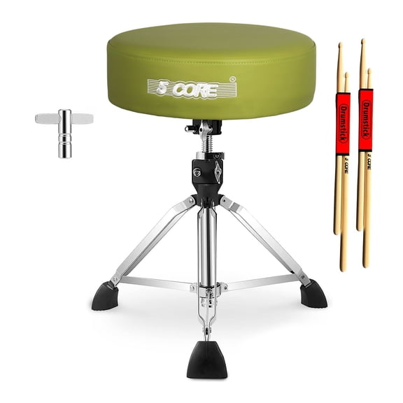 5 Core Drum Throne 4" Thick Padded Guitar Stool 441Lb Capacity 20-26” Adjustable Drummer Chair