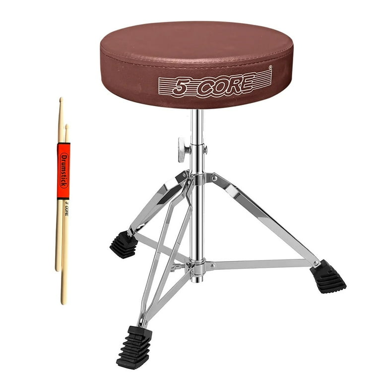 5 Core Drum Throne Brown | Height Adjustable Padded Seat Drum