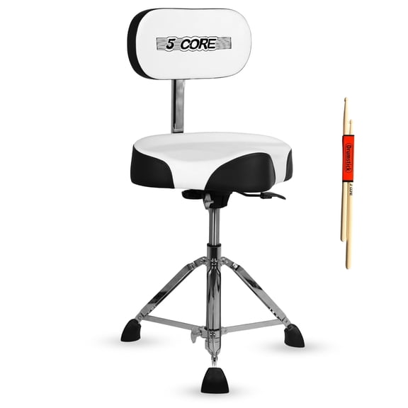 5 Core Drum Throne w Backrest 4" Padded Stool Airlift 25" Adjustable Drummer Stool 441Lb Capacity