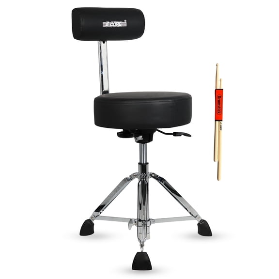 5 Core Drum Throne w Backrest 4" Padded Stool Airlift Adjustable 25.5" Drummer Chair 441Lb Capacity