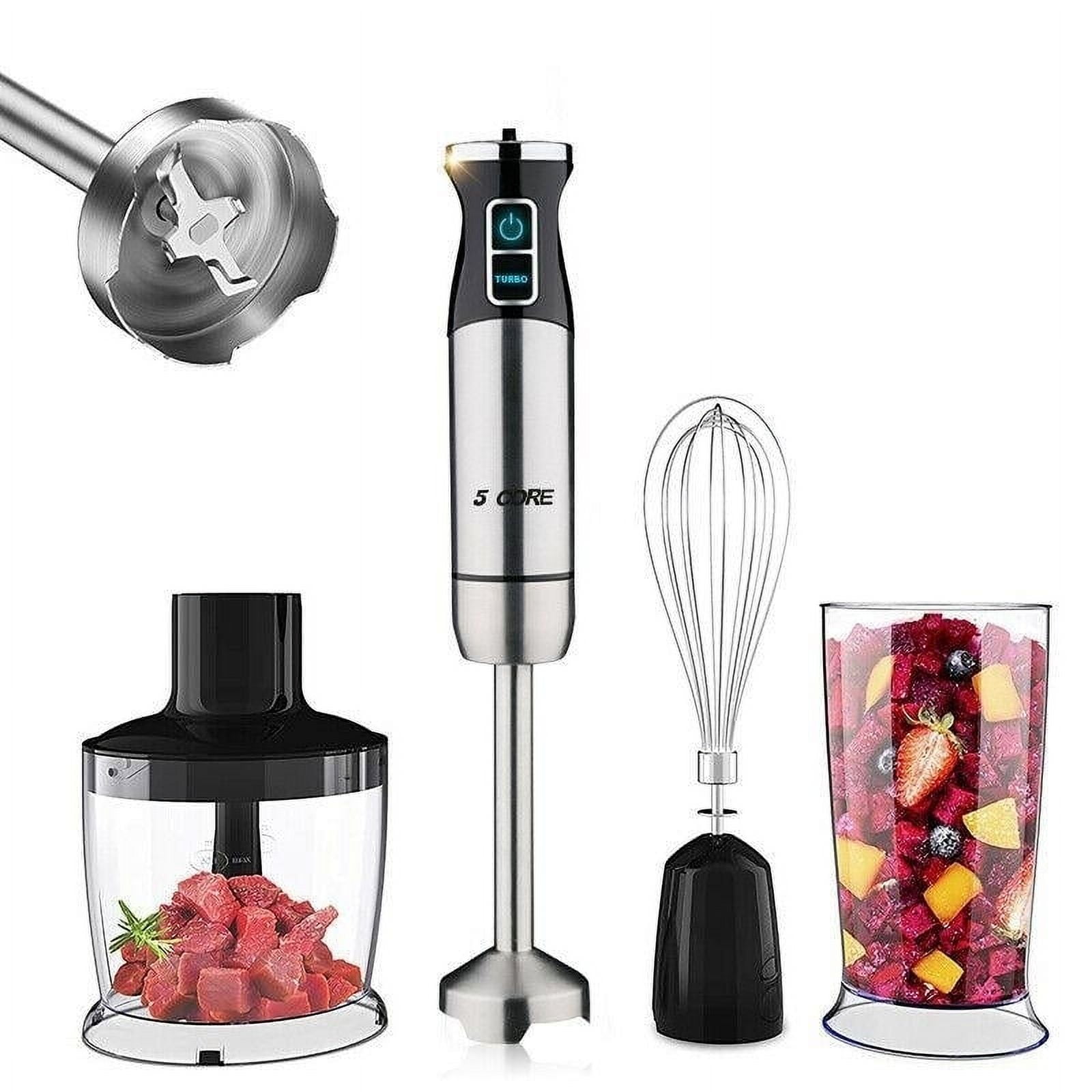 5 Core Immersion Hand Blender 500W Multifunctional Powerful Electric  Handheld Blender 8 Variable speed Emersion Hand Mixer Stick BPA Free HB  1510 