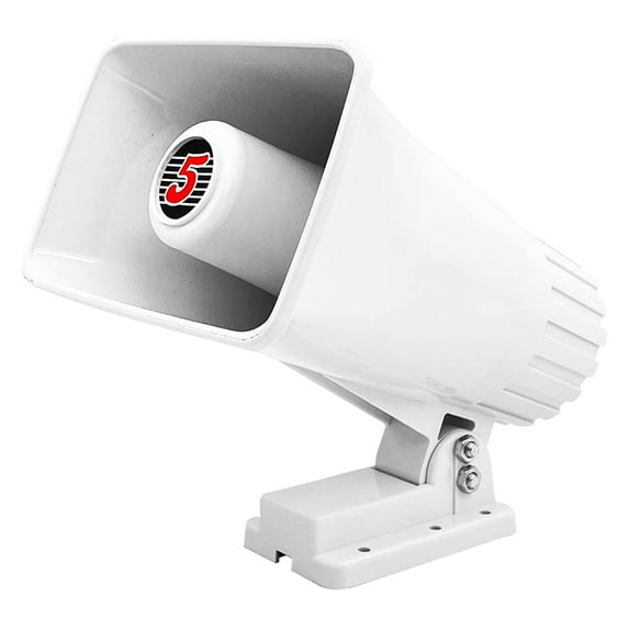 5 Core Indoor/Outdoor PA Horn Speaker 6" White/ 50W Max Power Portable PA Speaker with 8 Ohms Impedance/ Loud and Far-Reaching Sound Projection/ Mounting Bracket & Hardware Included- HW 405 WH