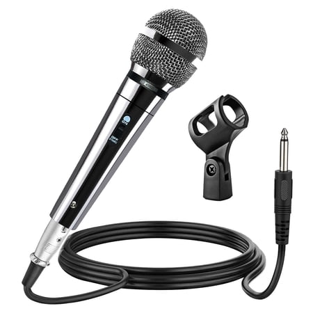 5 Core Karaoke Microphone Dynamic Vocal Handheld Mic Cardioid Unidirectional Microfono w On and Off Switch Includes XLR Audio Cable Mic Holder -PM 111 CH