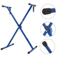 thumbnail image 1 of 5 Core Keyboard Stand Digital Piano Riser Adjustable X Style Electric Key Board Casio Synth Holder Foldable Portable Fits 54 61 88 Keys - Ks 1x - Ks 1x Blu, 1 of 5