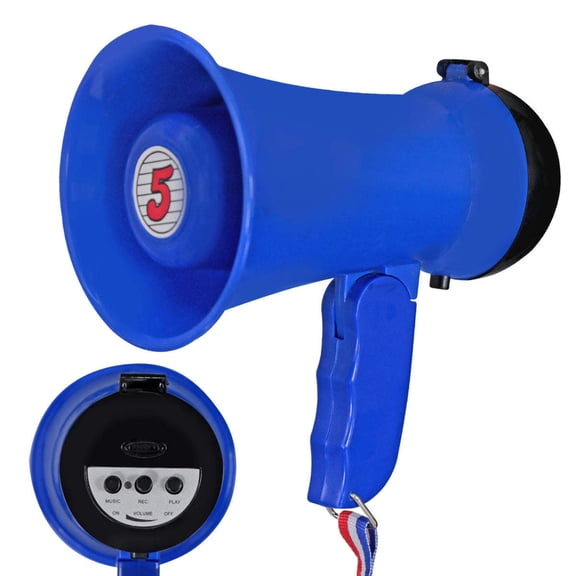 5Core Megaphone 15W Bull Horn Kids PA Speaker w 400 Yards Range Siren Lightweight Loud Mini Megafono