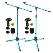 5 Core Mic Stand Pair Floor Height Adjustable Tripod Microphone Stands w Extending Telescoping Boom Arm