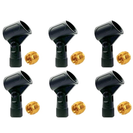 5 Core Microphone Clip Holder 6 Pieces with Screw Adapters 5/8 to 3/8 Inch - MC 07 6PCS