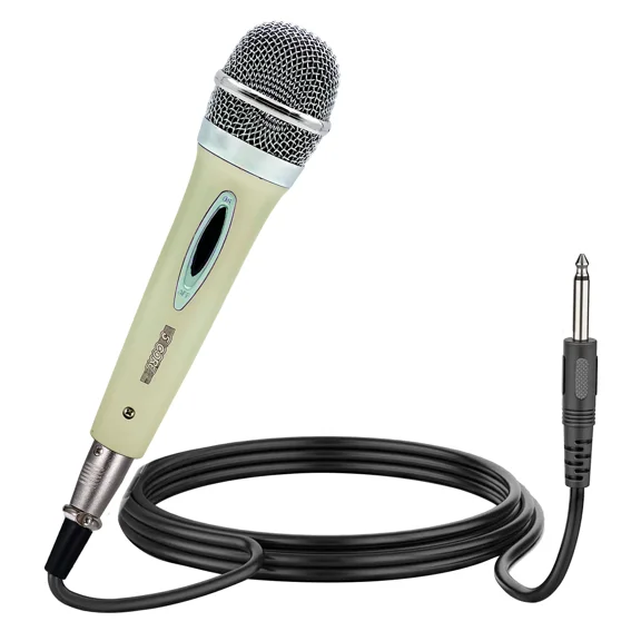 5 Core Microphone Pair XLR Dynamic Mic Karaoke Singing Handheld Microfono Wired Professional Unidirectional 1/4 Plug In Cord Connection for Vocal DJ Music - PM 286 WH
