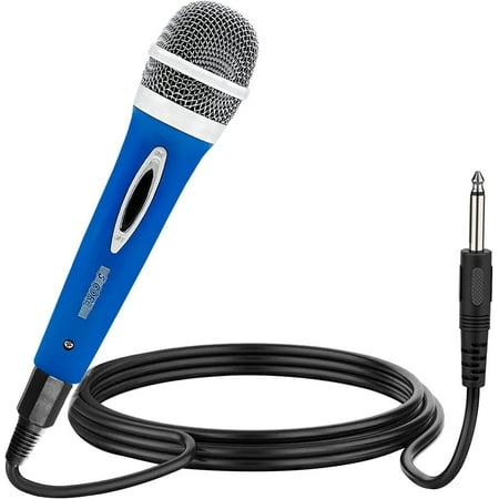 5 CORE Premium Vocal Dynamic Cardioid Handheld Microphone Unidirectional Mic with 12ft Detachable XLR Cable to inch Audio Jack and On/Off Switch for Karaoke Singing (Blue) PM 286 BLU
