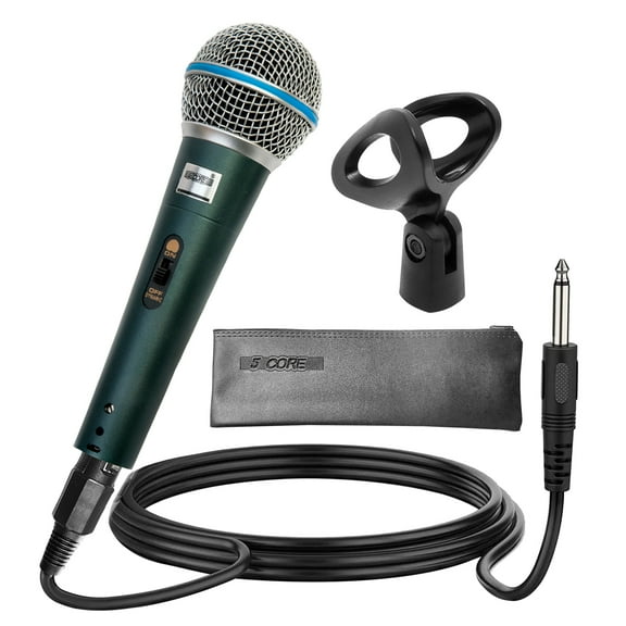 5 Core Microphone Dynamic Karaoke XLR Mic Cardioid Unidirectional Handheld Wired Singing Microfono