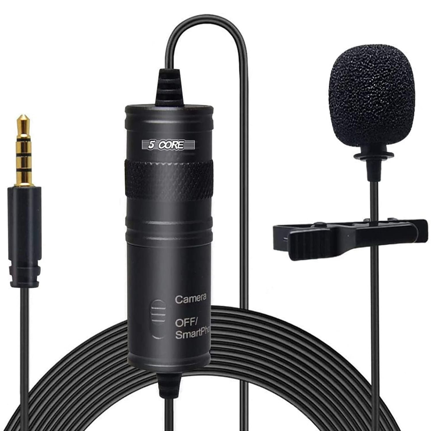 5 Core Professional Omnidirectional Lavalier Microphone 3.5mm Clip-On ...