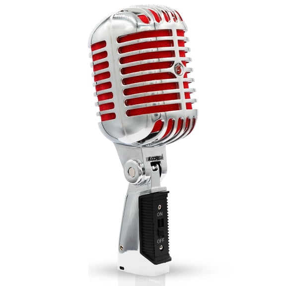 5 Core Professional Vintage Microphone for Singing Dynamic Super Cardiod XLR Old Retro Vocal Mic Stage Unidirectional Classic Studio Microfono Recording Wired Corded for Live Performance