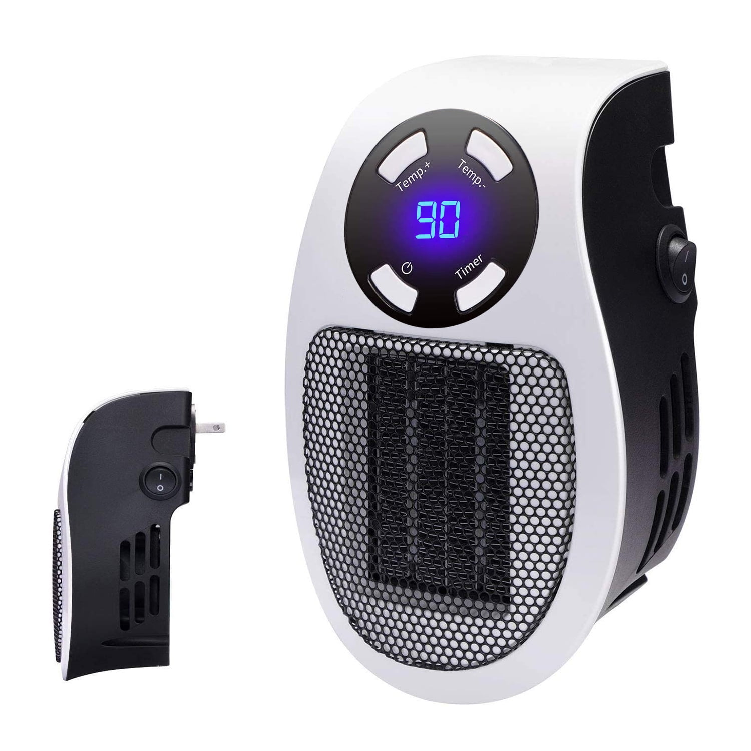 Radiateur électrique portable 500w UK / us / eu Plug Timer + Affichage  numérique télécommandé
