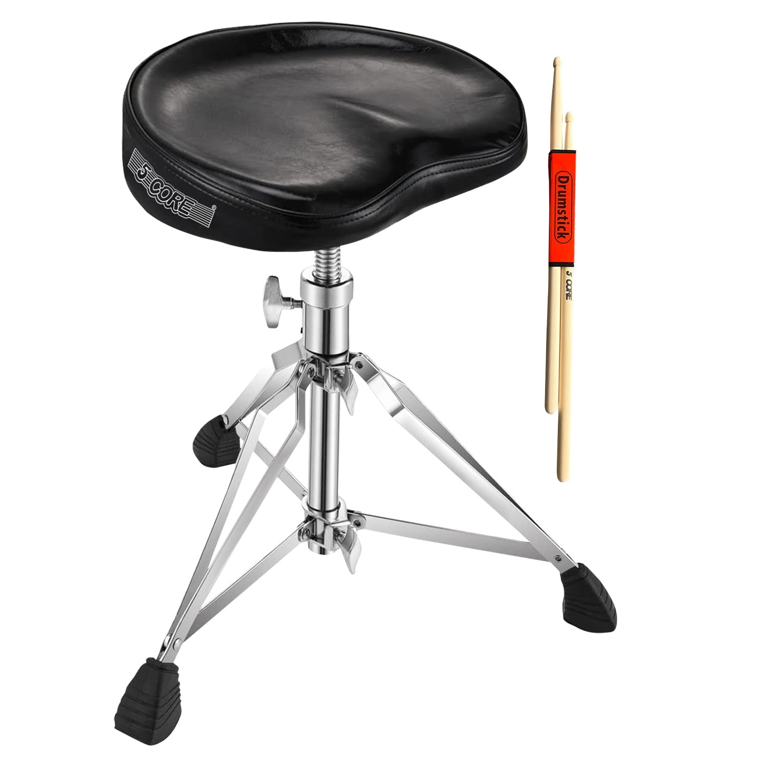 5 Core Saddle Drum Throne Height Adjustable Padded Seat Drum Stool