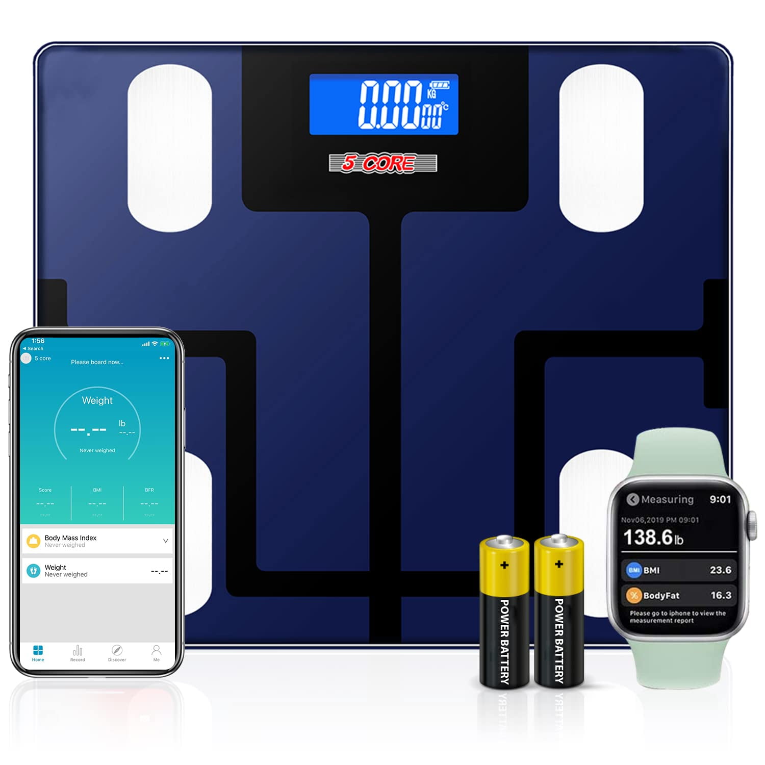 INSMART Smart Body Fat Weight Scales Bioimpedance Scale Digital