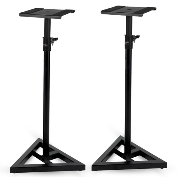 5 Core Speaker Stand 2Pc Heavy Duty Adjustable Telescoping Height 59.5" Triangle Base 100Lb Capacity