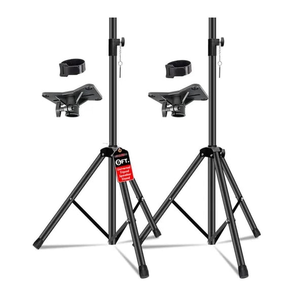 5 Core Speaker Stand 2Pcs Tripod Floor Tall Adjustable DJ Studio Monitor Stands Pole Mount