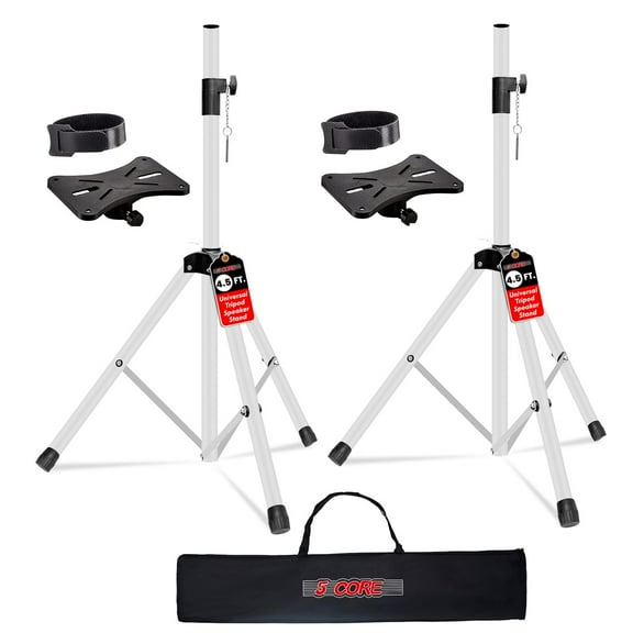 5 Core Speaker Stand Adjustable 31 to 54" PA DJ Tripod Stands Heavy Duty w 35mm Insert 132 Lbs