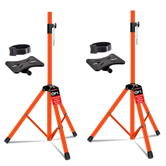 5 Core Speaker Stand Pair Height Adjustable PA DJ Tripod Studio Monitor Stands w 35mm Compatible Insert - SS ECO 2PK ORG WoB