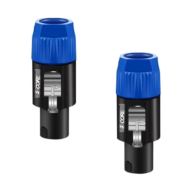 5 Core Speakon Adapter 2 Pack High Quality Audio Jack Male Audio Pin Speaker Adapter Connector BGO