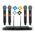 thumbnail image 1 of 5 CORE Wireless Microphone System 4 Channel Dynamic Karaoke Professional UHF Singing Mic Handheld Cordless Microfonos Inalambricos - WM UHF 04-HM, 1 of 9
