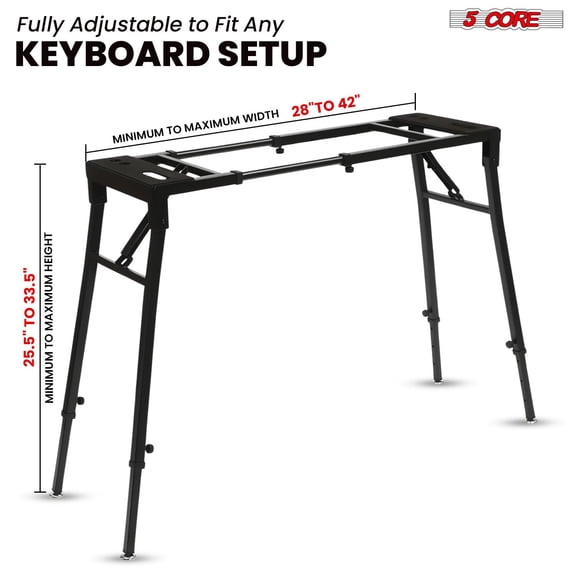 5 Core keyboard Stand Adjustable Electric Digital Piano Synth Holder Heavy Duty for 54-88 Key Boards
