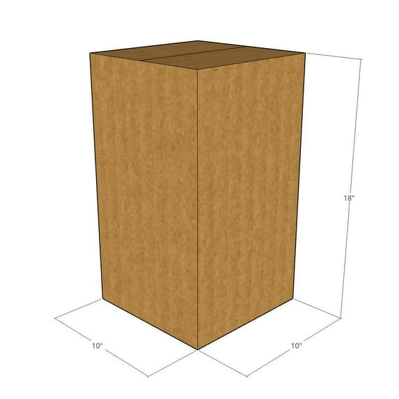 10x10x18 Kraft Brown Corrugated Shipping Boxes, 32 ECT Single-Wall, Qty 5