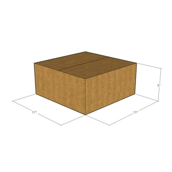 11x11x5 Kraft Brown Corrugated Shipping Boxes, 32 ECT, Qty 5