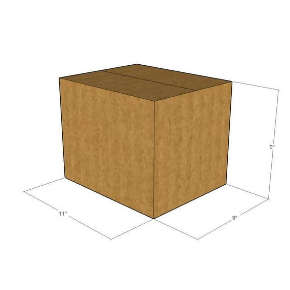 11x9x9 Kraft Brown Corrugated Shipping Boxes, 32 ECT, Qty 5