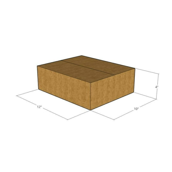 12x10x4 Kraft Brown Corrugated Shipping Boxes, 32 ECT Single-Wall, Qty 5