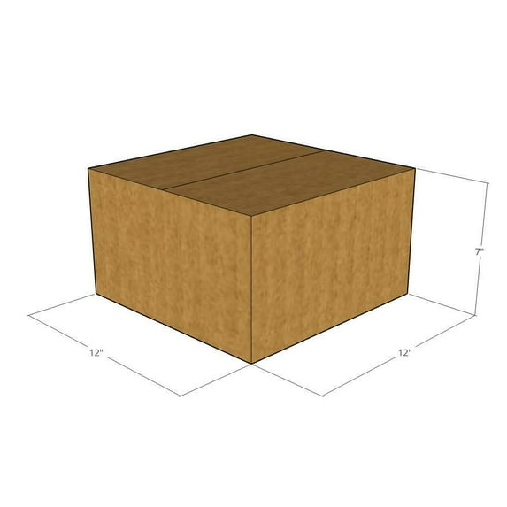 12x12x7 Kraft Brown Corrugated Shipping Boxes, 32 ECT Single-Wall, Qty 5