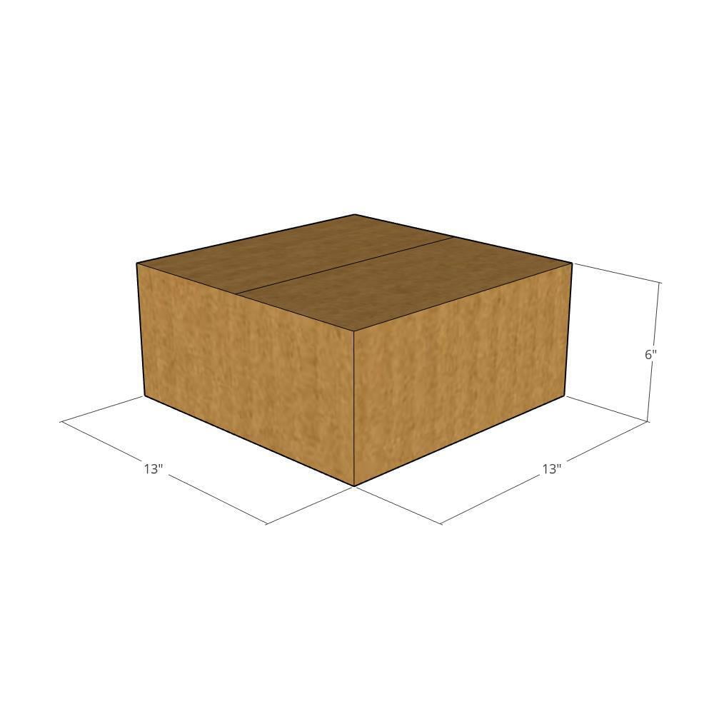 13x13x6 Kraft Brown Corrugated Shipping Boxes, 32 ECT Single-Wall, Qty 5