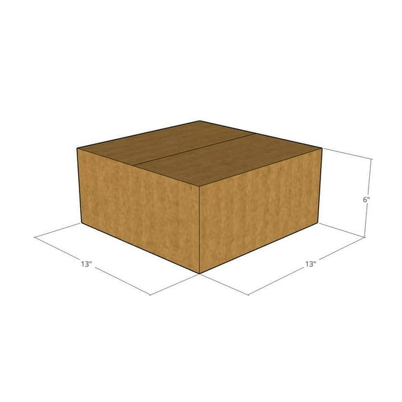 13x13x6 Kraft Brown Corrugated Shipping Boxes, 32 ECT Single-Wall, Qty 5