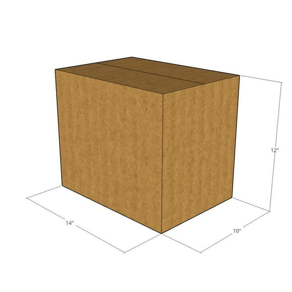 14x10x12 Kraft Brown Corrugated Shipping Boxes, 32 ECT Single-Wall, Qty 5