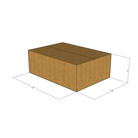14x10x5 Kraft Brown Corrugated Shipping Boxes, 32 ECT Single-Wall, Qty 5