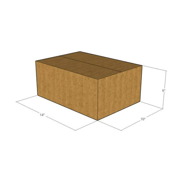 14x10x6 Kraft Brown Corrugated Shipping Boxes, 32 ECT Single-Wall, Qty 5