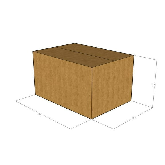 14x10x8 Kraft Brown Corrugated Shipping Boxes, 32 ECT Single-Wall, Qty 5